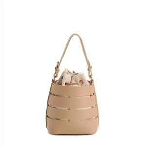 Faux Leather Mini Cutout Bag